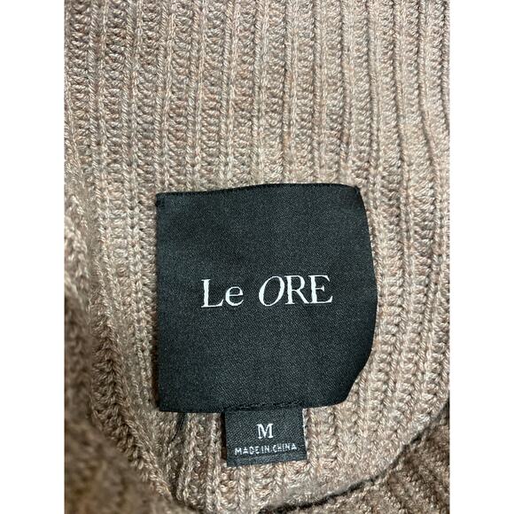 Le Ore Women's Brown Wool Rib Knit Long Sleeve Sweatshirt & Sweatpants Set Sz M - Picture 4 of 5